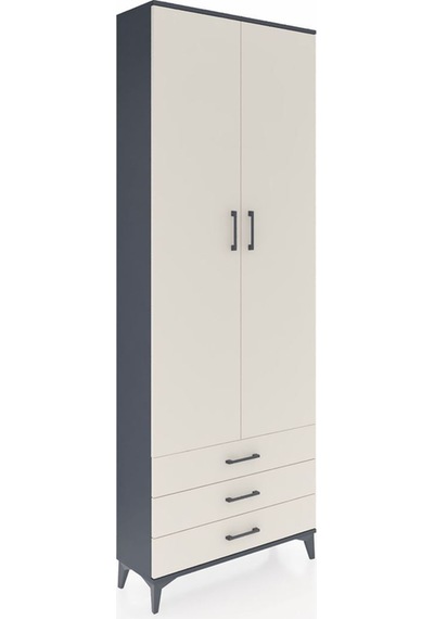 Arges Dolap 2 Raflı 3 Çekmeceli Tek Askılı 88x30x243 Antrasit-aytaşı Antrasit Arges Dolap 2 Raflı 3 Çekmeceli Tek Askılı 88x30x243 Antrasit-aytaşı Antrasit