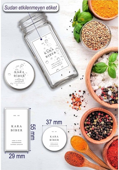 Mienda Home 24'lü Baharatlık Seti, 120 Ml, Gümüş Kapaklı,beyaz Etiketli Standsız Takım Diğer