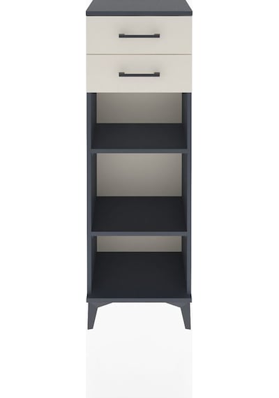 Arges Dolap 2 Raflı 2 Çekmeceli 44x30x134 Antrasit-aytaşı Antrasit