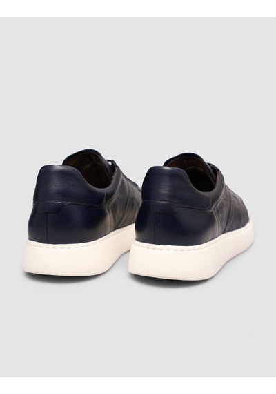 Cabani %100 Deri Bağıcıklı Lacivert Erkek Sneaker Lacivert