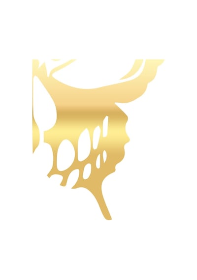 İskelet Kelebek Sticker 17x17 Cm Gold