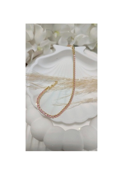 Çelik Su Yolu Bileklik 16,5+2cm No1 Gold Üzeri Pembe Gold Üzeri Pembe