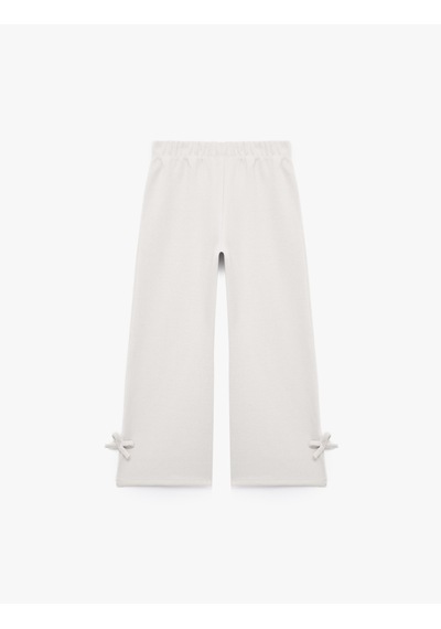 Koton Fiyonklu İspanyol Paça Pantolon Ekru 7wmg40133ak