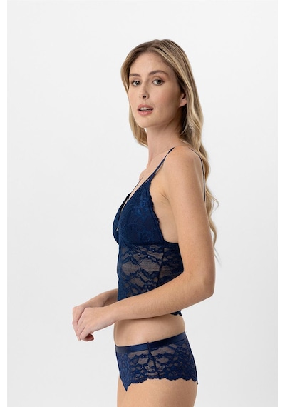 Pierre Cardin Lingerie Kadın Balensiz Dantelli Pedli Sütyen Takımı Lacivert