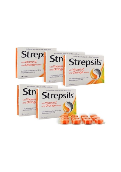 Strepsils Vitamin C Portakal Aromalı 24 Pastil ( 5 Adet )