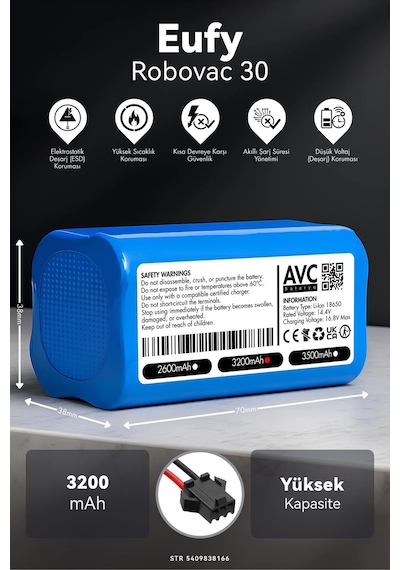 Eufy Robovac 30 3200mah Robot Süpürge Bataryası G.g