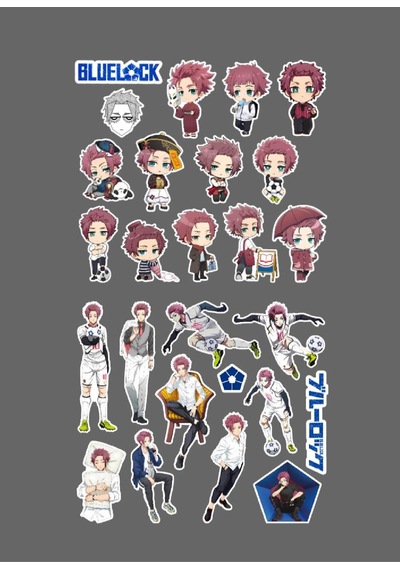 Bluelock-sae İtoshi-parlak Kağıt -2li Sticker Set-telefon Süsleme Blue Lock Beyaz