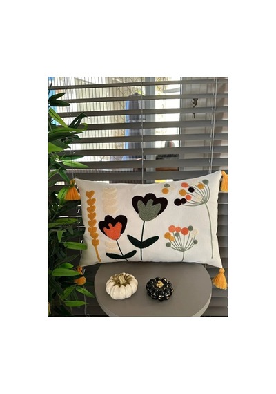 Punch Nakışlı 2 Adet Kırlent Kılıfı Ekru Hardal Sarı Somon Yeşil Krem Koyu Mor - 676962552 Ekru Hardal Sarı Somon Yeşil Krem Koyu Mor