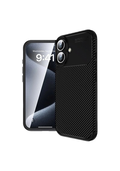 Apple İphone 16 Plus Kılıf Auto Focus Karbon Kapak - Siyah 0.2M-Çok Renkli