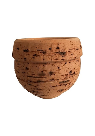 Antik Görünümlü Eskitme Toprak Saksı 12 Cm X 12 Cm