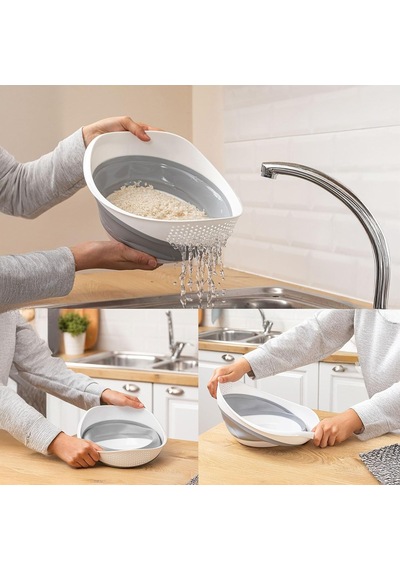 Katlanabilir Pratik Pirinç, Mercimek Süzgeci Yer Kaplamayan Katlanır Süzgeç Geniş Ve Kullanışlı Tasarım 30x25x15,5 Cm Diğer