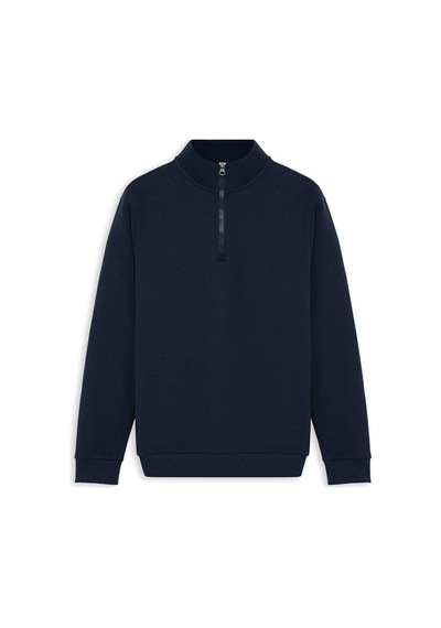 Süvari Lacivert Regular Düz Yarım Balıkçı Yaka Sweatshirt Ssw2013700001-m09 Lacivert