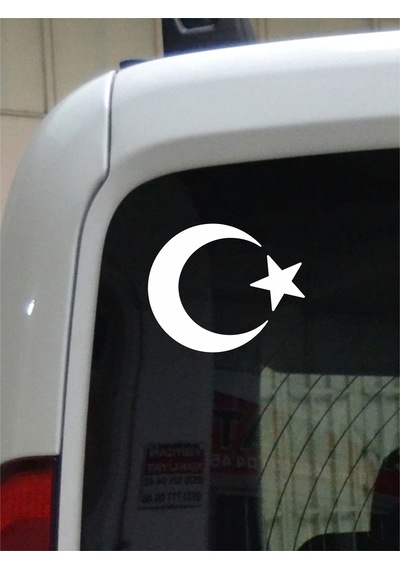 Ay Yıldız Folyo Kesim Etiket Beyaz 15 Cm