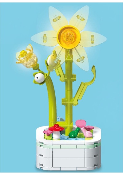 Building Block Flower 125 Parça Sarı Fulya