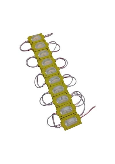 12 Volt 1.2 Watt Dar Açılı Tek Lensli Amber Sarı Led Modül Ip65 10 Adet Modül