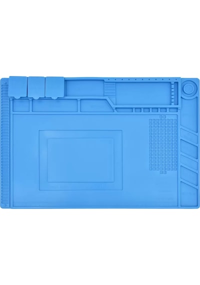 Isıya Dayanıklı Silikon Tamir Onarım Lehim Matı Pedi Magnetli-antistatik 45x30 Cm , Tamir Matı