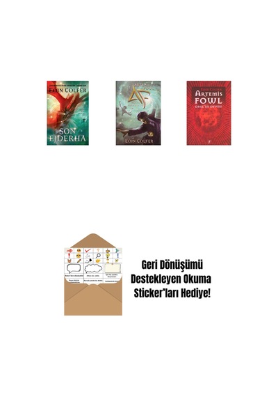 Son Ejderha + Artemis Fowl 6 - Zaman Paradoksu + Artemis Fowl 4 - Opal İn Oyunu + Okuma Sticker'ları