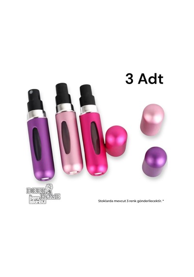 3 Adet Taşınabilir Cep Parfüm Şişesi Doldurma Atomizer Çantalık Doldurulabilir Mini Şişe 5ml