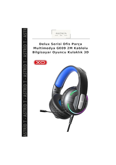 Delux Serisi Ofis Parça Multimedya Ge09 2m Kablolu Bilgisayar Oyuncu Kulaklık 3d Gaming Kulaklık