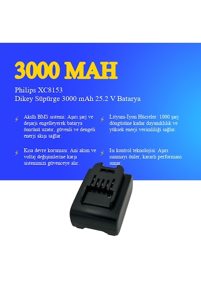 Philips Xc8153 Dikey Süpürge 3000 Mah 25.2v Batarya