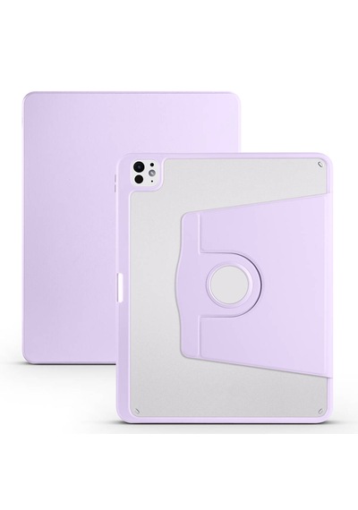 Arabulalaca Apple Uyumlu iPad Pro 13 2024 Lila Renk Kalem Bölmeli Dönebilen Standlı Kılıf Standlı Kapak Arabulalaca Apple Uyumlu iPad Pro 13 2024 Lila Renk Kalem Bölmeli Dönebilen Standlı Kılıf Standlı Kapak