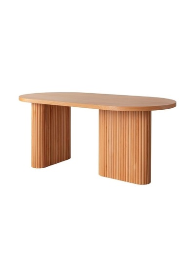 Calista Oval Ahşap Bohem Yemek Masası 90x180 Natural