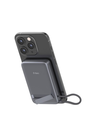 Ttec Recharger Pro M Lcd 10.000mah Qi2/magsafe Özellikli 15w Apple iPhone Uyumlu /android, Usb-c Pd 35w Çıkışlı, Dahili Kablolu, Stantlı, Kablosuz Taşınabilir Hızlı Uzay Grisi