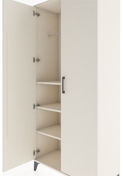 Hyperion Dolap 3 Raflı 2 Kapaklı Tek Askılı 88x44x195 Aytaşı-... Aytaşı