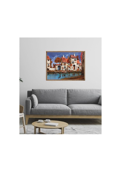 Poster Ahşap Çerçeveli Oturma Odası Salon Mutfak Dekoratif Tablo Çok Renkli - 815739123 Çok Renkli