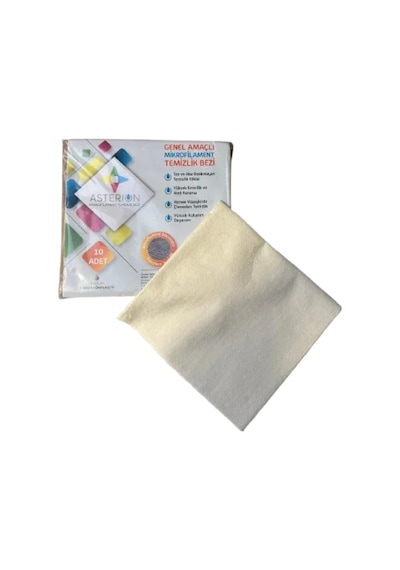 Asterion Mikrofilament Sarı Temizlik Bezi 40x40 Cm 10'lu Sarı