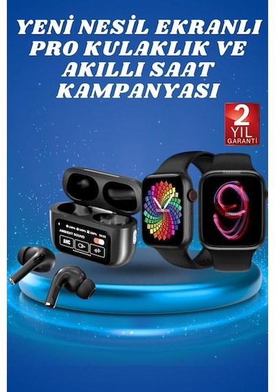 Ekranlı - 144 - Yeni Nesil Pro Kulaklık Ve Akıllı Saat Kampanyası Kulak - Muratech - İçi Mikrofonlu
