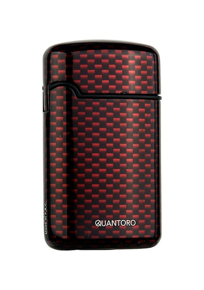 Quantoro Üç Torch Pürmüz Delicili Kırmızı Karbon Desenli Metal Puro Çakmağı