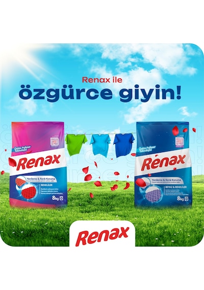 Renax Matik Beyaz & Renkliler için Toz Çamaşır Deterjanı 2 x 8 KG