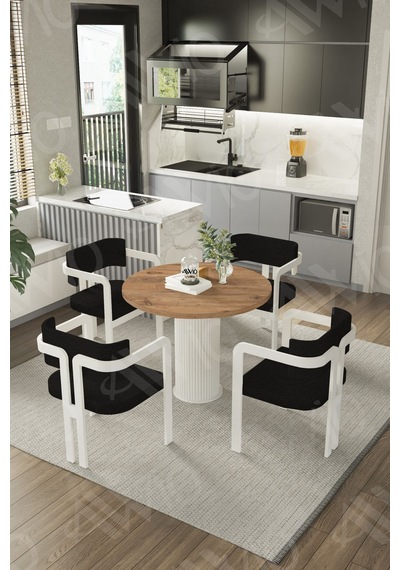 Avvio Sirius Ptt Lake Mdf Ayak 4'lü Tokyo Metal Demonte Sandalye 90x90 Masa Sandalye Takımı Beyaz Avvio Sirius Ptt Lake Mdf Ayak 4'lü Tokyo Metal Demonte Sandalye 90x90 Masa Sandalye Takımı Beyaz