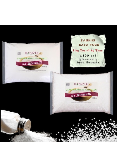 Yemeklik Kristal Kaya Öğütülmüş Tuz Çankırı 1kg