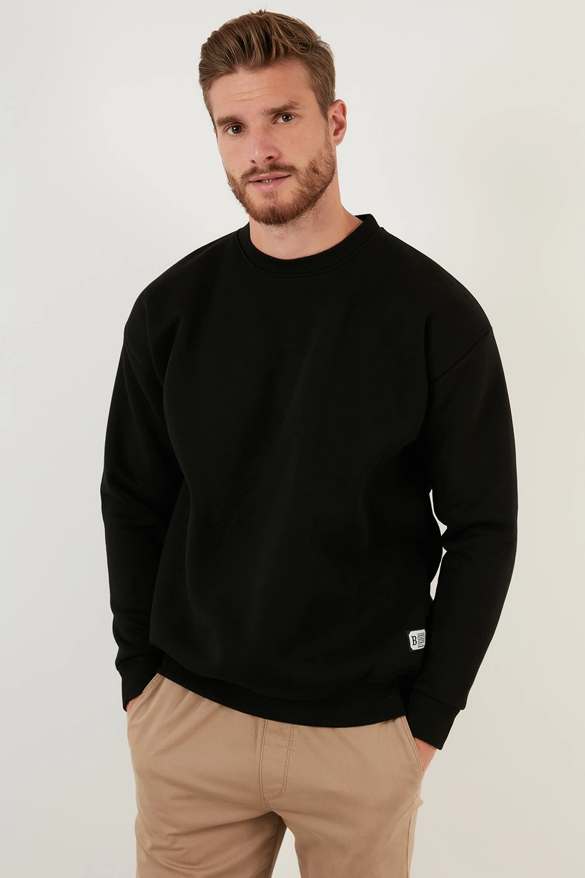 Buratti Regular Fit Bisiklet Yaka Şardonlu 2'Li Paket Erkek Sweat 5905255S2 Ekru-Siyah