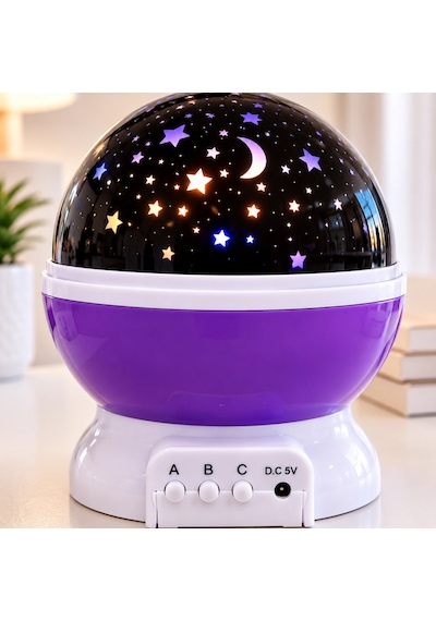 Yıldız Projeksiyon Lambası Döner Başlıklı Renkli Çocuk Odası Gece Işığı
