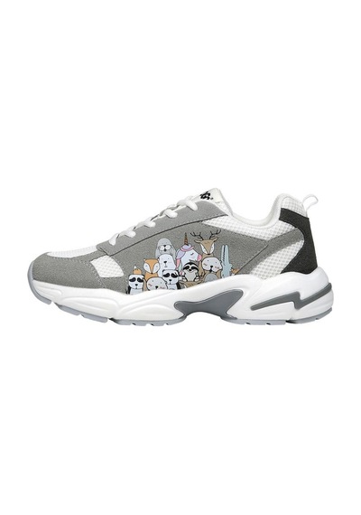 Kadın Vegan Gri Sneakers - Omg So Cute Tasarım Çok Renkli