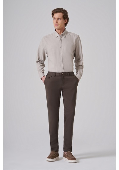 Morven Erkek Haki Pamuk Trend Slim Fit Chino Pantolon 26ks003008710 Haki