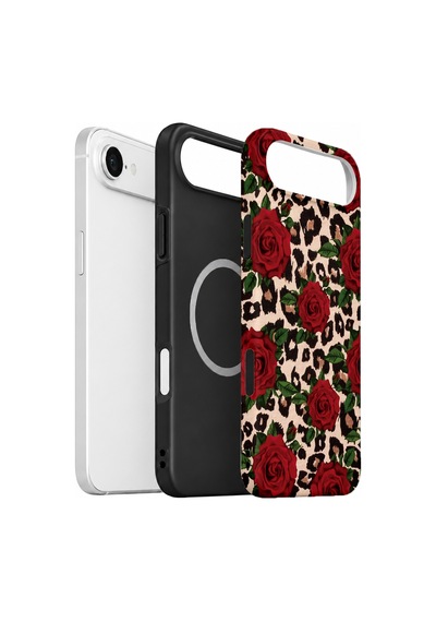 Velvoria Valestra Gullu Leopar Apple Apple iPhone Uyumlu 17 Air Magsafe Koruma Kılıfı Valestra Magline - Gullu Leopar