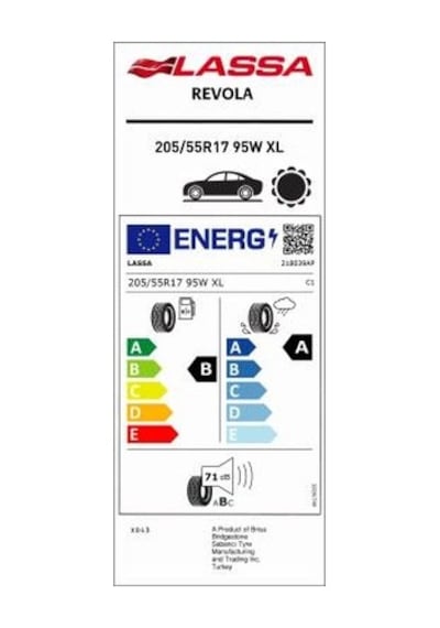 Lassa 205/55R17 95w XL Revola Lassa Yaz Lastiği 2026