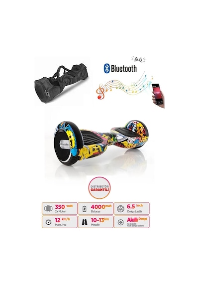 Citymate Elektrikli Kaykay Hoverboard Akıllı Denge 6.5 Inch + Hoverkart + Çanta Extrem Paket D01