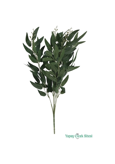 Yapay Çiçek Sitesi Yapay Zeytin Dalı 50 Cm Mat Yeşil