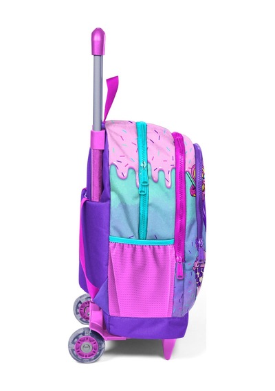 Coral High Kids Pembe Mor Milkshake Dondurma Desenli Üç Bölmeli Çekçekli Okul Sırt Çantası 23949