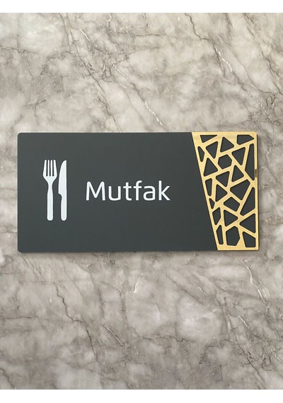 Mutfak Kapı Yönlendirme Levhası Oda İsimliği 24x12 Cm