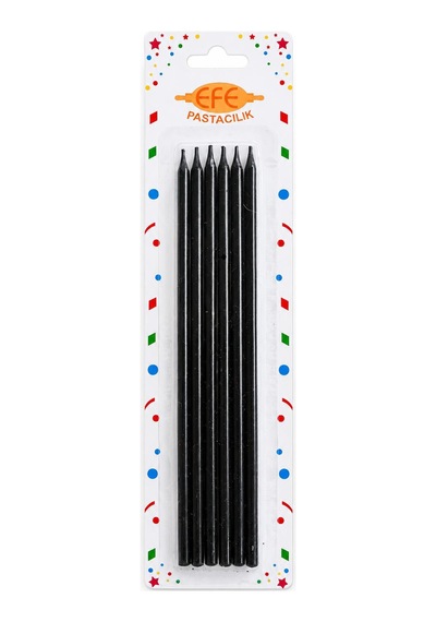Siyah Uzun Pasta Mumu 20 Cm Çok Renkli