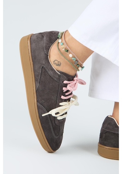Manijero Krahe Barbella Kadın Hakiki Deri Üç Ayrı Alternatif Bağcıklı Antrasit Sneakers Manijero Krahe Barbella Kadın Hakiki Deri Üç Ayrı Alternatif Bağcıklı Antrasit Sneakers