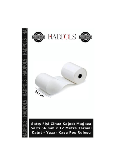 Satış Fişi Cihaz Kağıdı Mağaza Sarfı 56 Mm X 12 Metre Termal Kağıt - Yazar Kasa Pos Rulosu