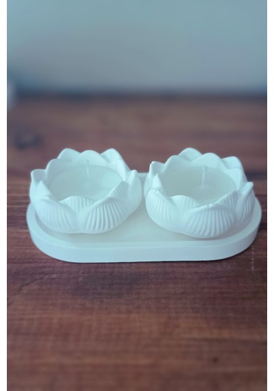 Bernami Mumluk Şamdanpinterest İkili Lotus Mum Seti Kokusuz Dumansız Taş Tozu Tasarım Tabak Dahil Diğer