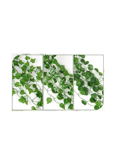 Yapay Çiçek 3lü Set Saksıda Sarkan Sarmaşık Hedera Oval Ve Yuvarlak Yapraklı Modeller